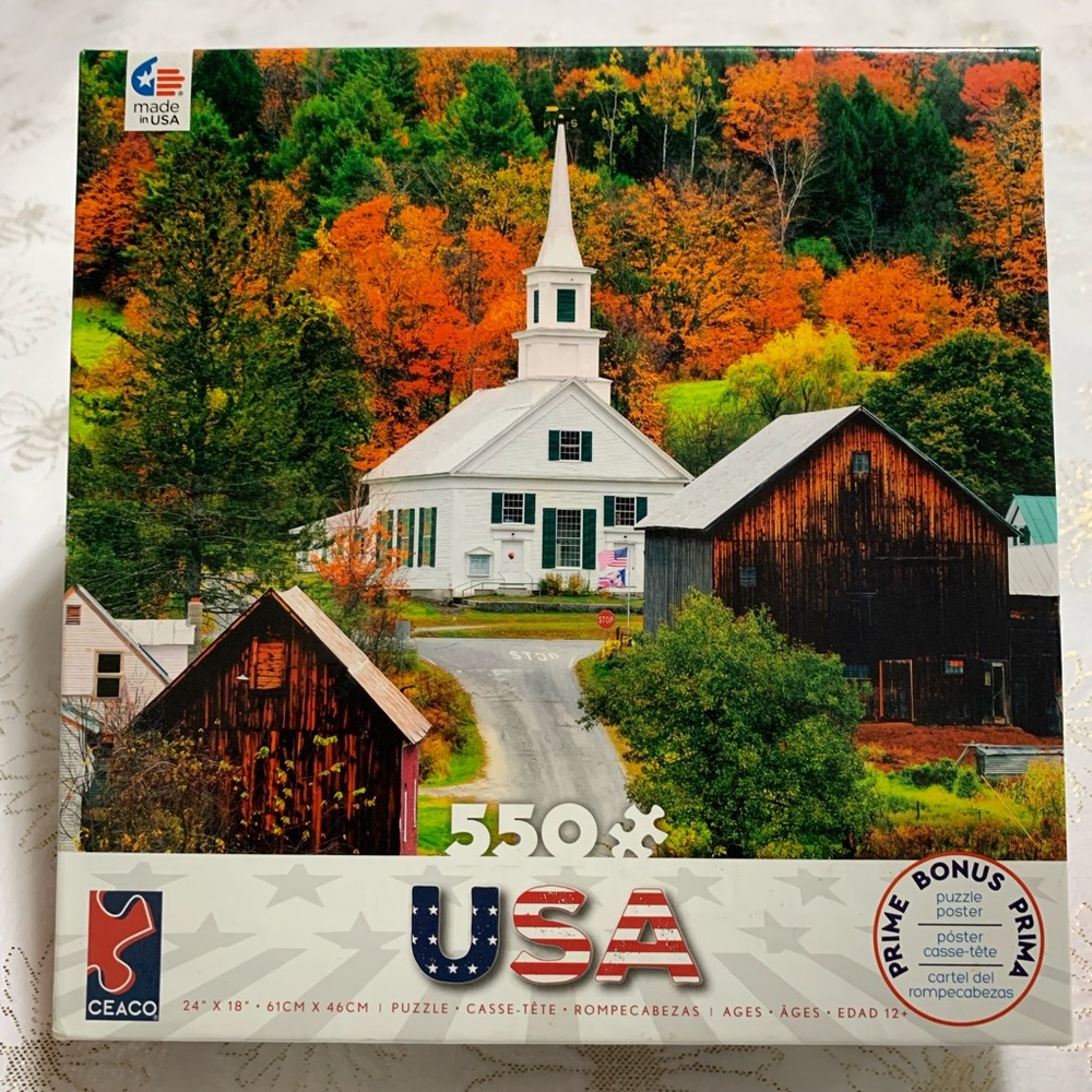 🧩USED 550PC AROUND THE WORLD WAITS RIVER CHURCH VERMONT 🧩